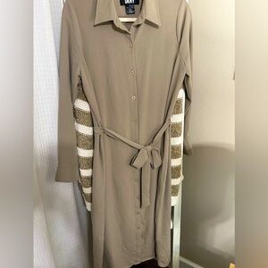 DKNY shirt dress with belt. Size 6.